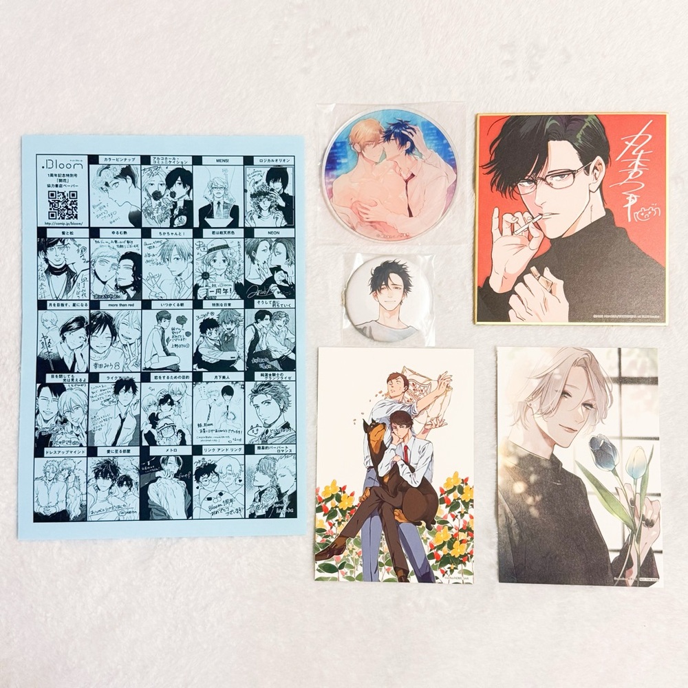 Random Set yaoi/BL Coaster, Can Badge, Shikishi, Bromide, Illustration Paper